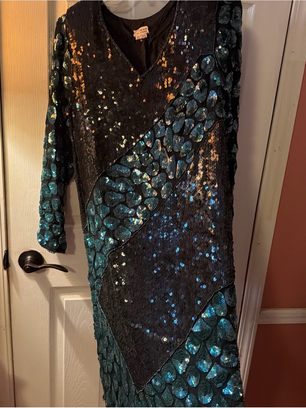 Vintage Lord & Taylor silk & Sequin Dress